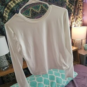 Long sleeve cropped white shirt